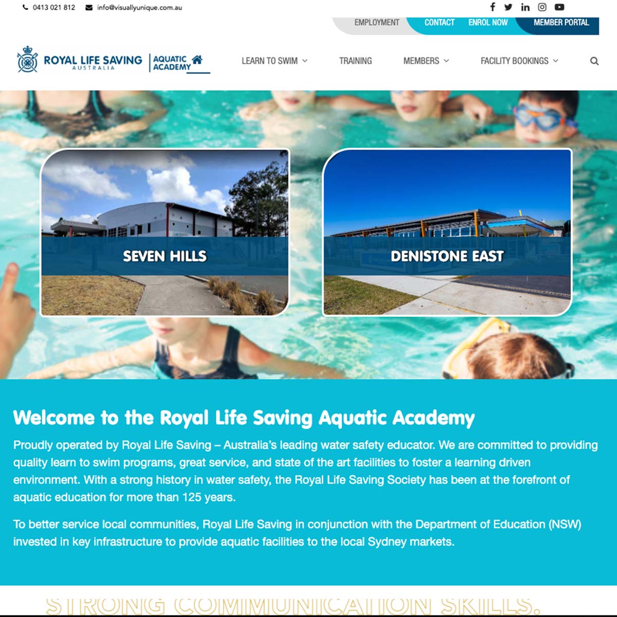 Website Design and Build for Aquatic Academy