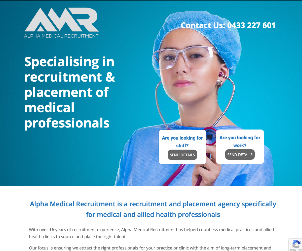 Website Design and Build for Alpha Medical Recruitment